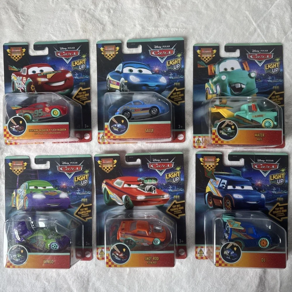 2026 Disney Pixar Cars Race To Celebrate Light Up Complete Set of 6